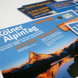 Kölner AlpinTag – Entwicklung des Erscheinungsbildes und Erstellung diverser Drucksachen