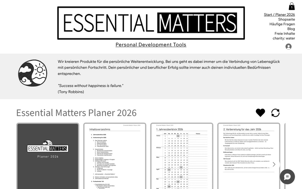 Essential Matters Start-Planer / Desktop