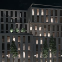 3D Visualisierung Bürogebäude 2 Nacht