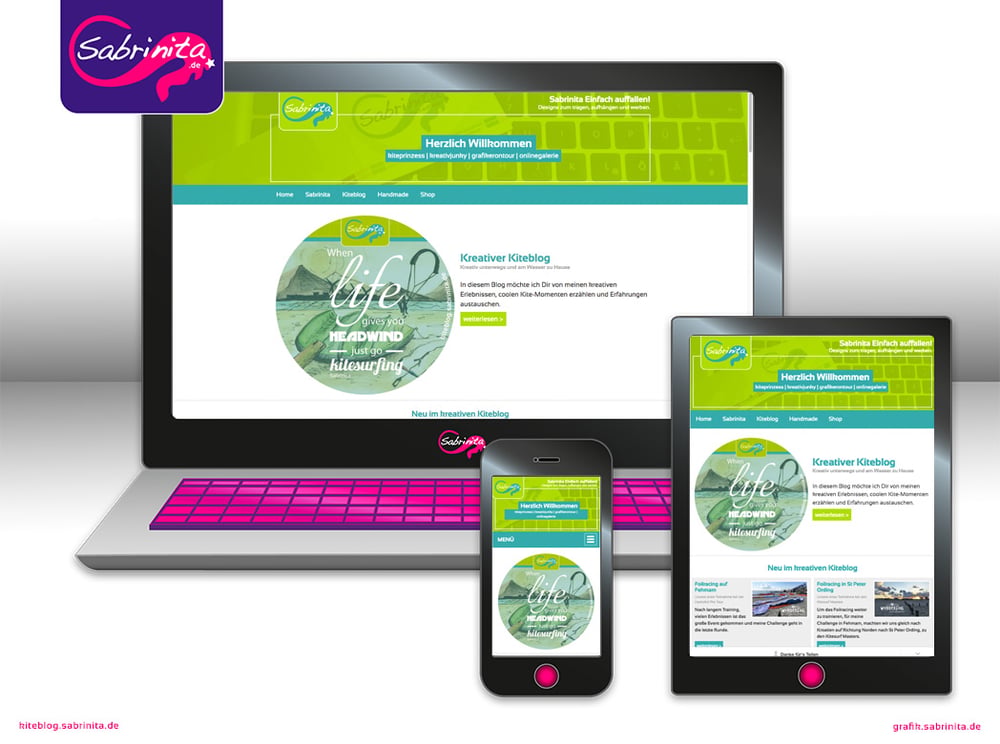 Webdesign – kreativer Kiteblog – CMS Drupal 7