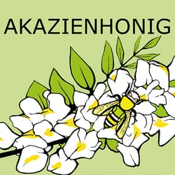 H Akazienhonig1−500g  Bienenflügel gelb