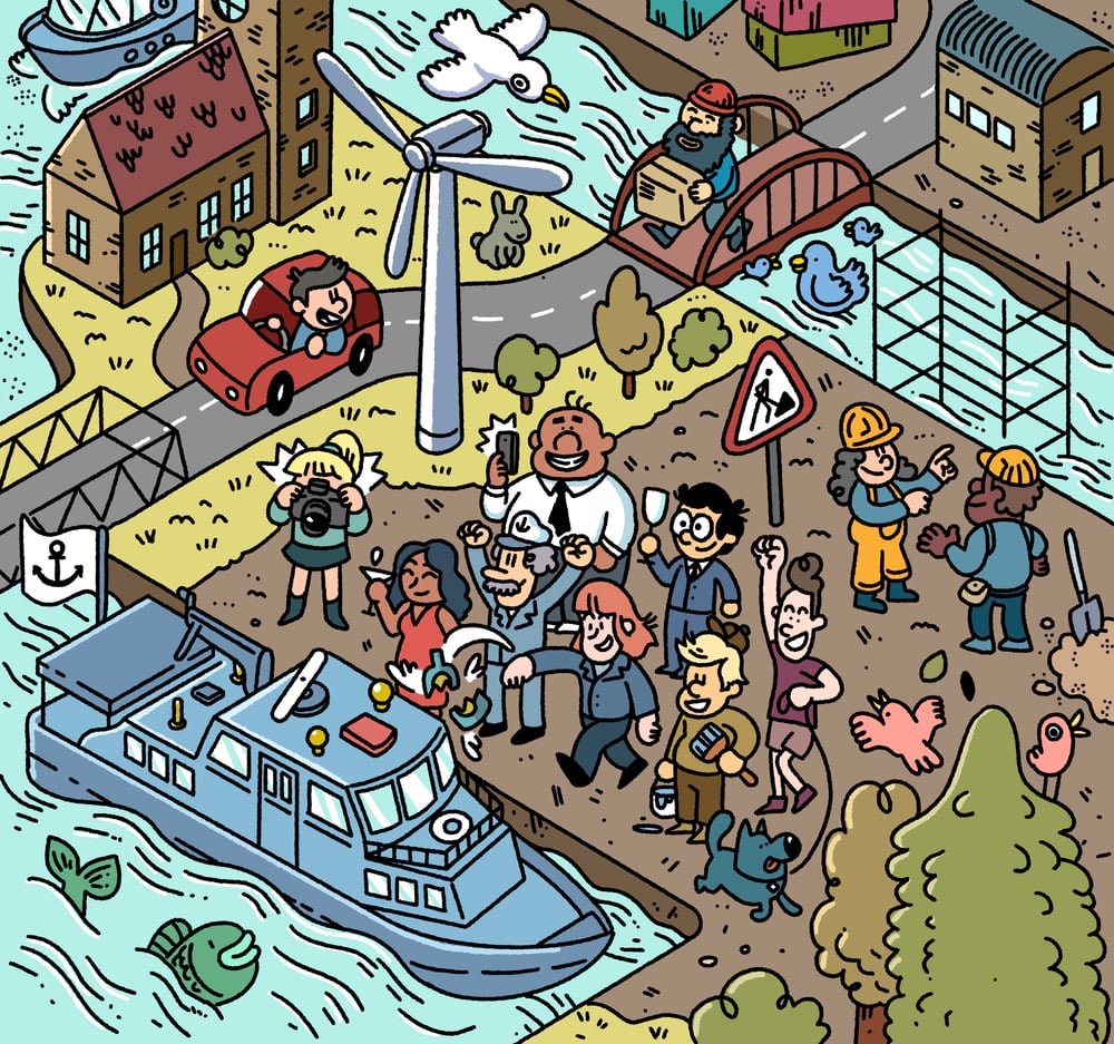 Wimmelbild Hamburger Hafen