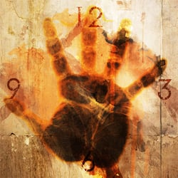 Wanduhrenmotiv: Burning Hand
