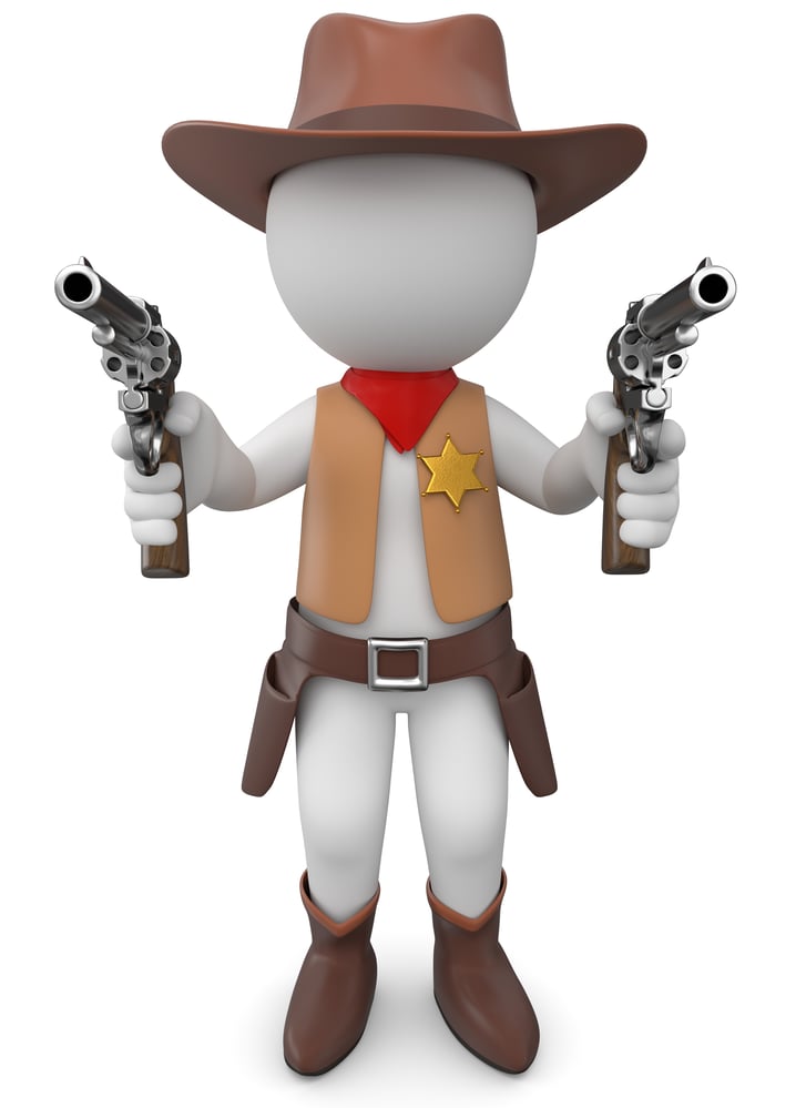 3D Männchen Illustration „Western“