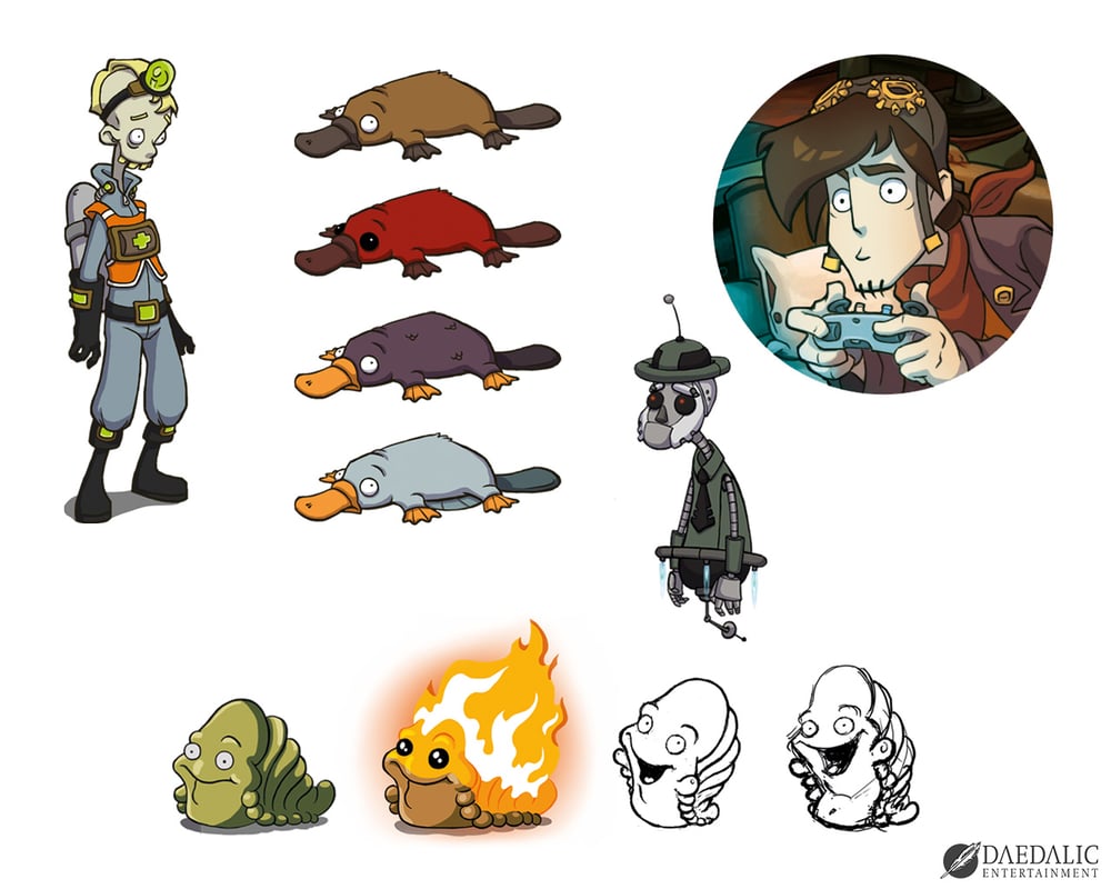 Character Designs und Clean Ups für Deponia 1−4 und The Whispered World