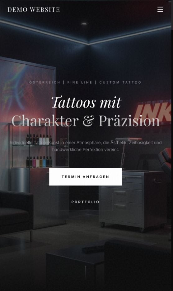 Fine Line Tattoo Studio – Website-Demo