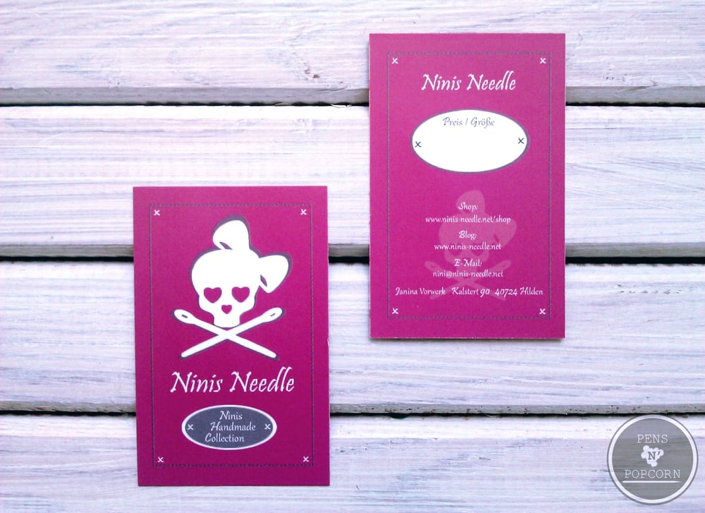 Produktetiketten NINIS HANDMADE COLLECTION | Vorder- und Rückseite
