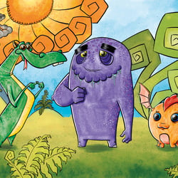 Kinderbuch-Illustration: Drei Monsterchen