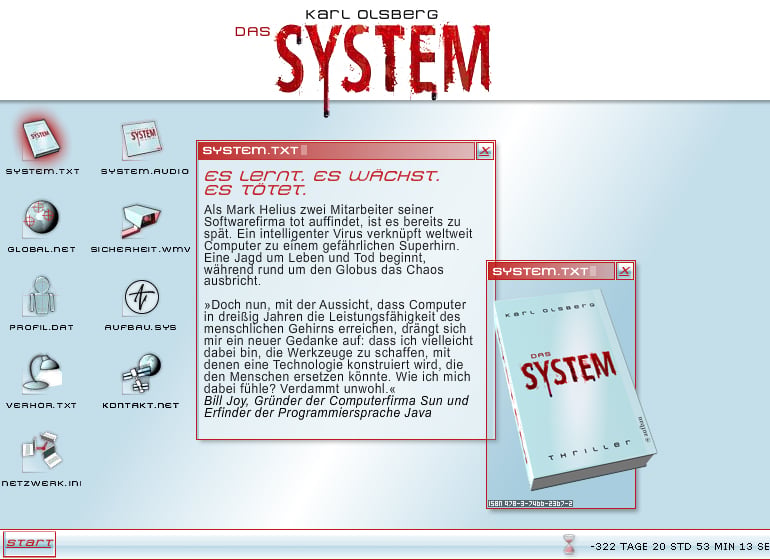 Karl Olsberg – Das System – Die Webseite zum Buch und Hörbuch – www.system-dasbuch.de