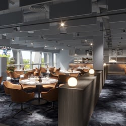 Innenvisualisierung der Executive Lounge des neuen Karlsruher Stadions