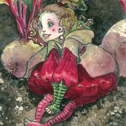 Rote Bete – freie Illustration, Aquarell