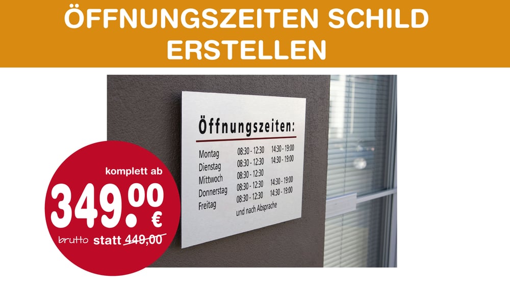 Öffnungszeiten-Schild erstellen | Layout gestalten