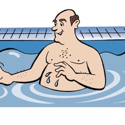 Mann im Schwimmbecken