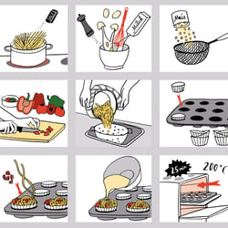 illustrierte Kochanleitung / illustrated guide / Cornelsen Verlag
