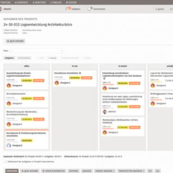 Projektaufgaben im Kanban-Board