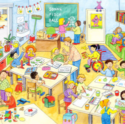 Wimmelbild Schule