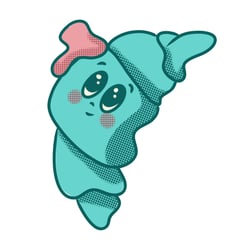 Retro Croissant – Digitale Illustration