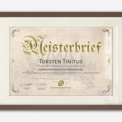 Meisterbrief Handwerkskammer Lübeck gerahmt