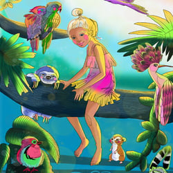 Artwork „Girl in Forest“ für den Earth Day
