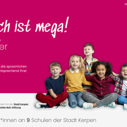 Onepager für das Sprachförderprojekt „Deutsch ist mega!“ an Schulen in Kerpen