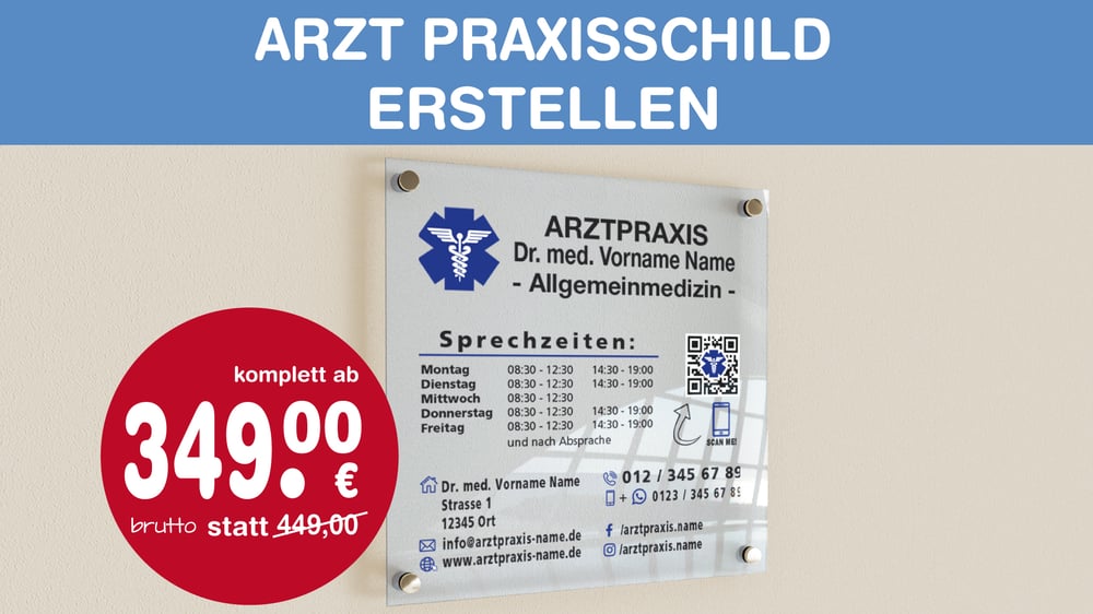 Arzt Praxisschild erstellen | Layout gestalten
