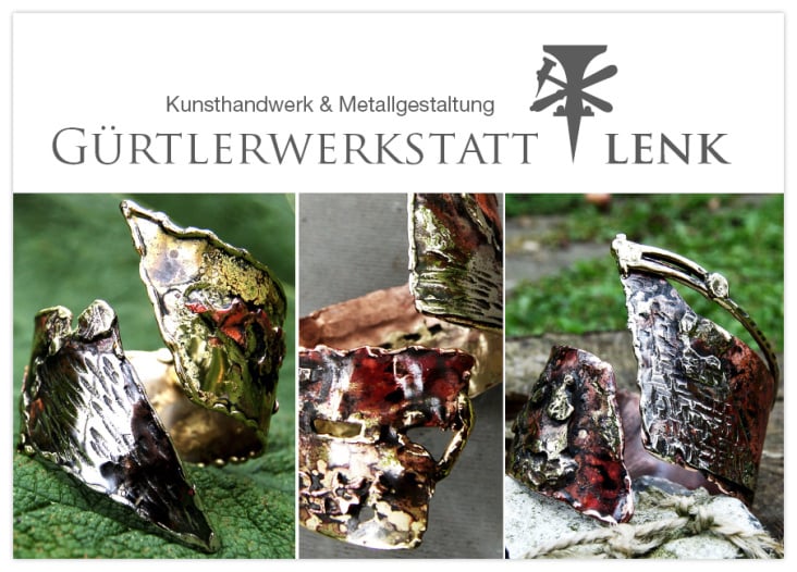 Werbepostkarten Design A . Gürtlerwerkstatt Lenk