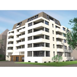 3D-Simulation eines geplanten Gebäudes