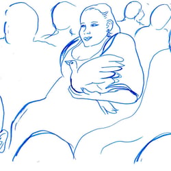 2006 Graphische Reportage: Hochzeitsgast mit weisserTaube