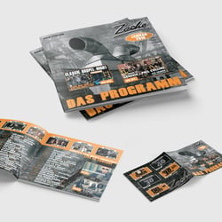 Monatliches Design des Programmes für Zeche Bochum (Discothek)