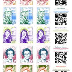 Sticker-Set in Briefmarken-Optik –  Frauen der IT-Geschichte