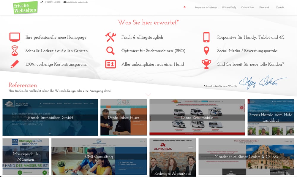 Werkschau Wolfgang Wackerbauer: frische-webseiten.de