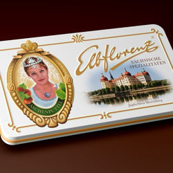 Elbflorenz-Schokolade, Metall-Schmuckschachtel