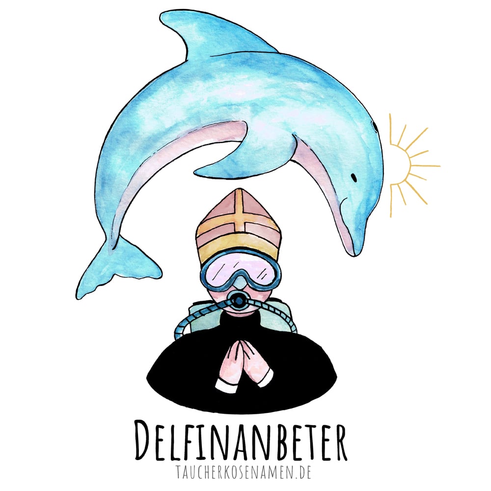 T-Shirt Motiv »Delfinanbeter«