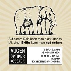 Bierdeckel Rückseite, Optiker-Werbung