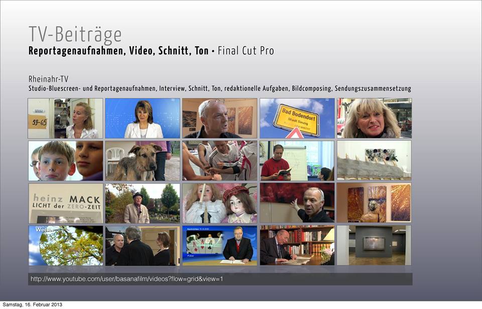 TV-Reportage, Schnitt, Ton, TV
