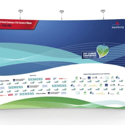 City Climate Conference Hamburg: Gestaltung von Banner, Backdrop / Logowand