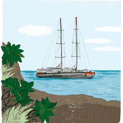 Vue du bateau Tara