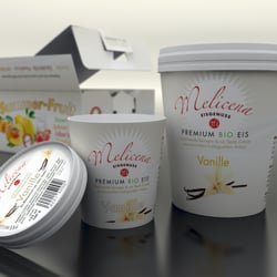 Melicena Premium Eis – Packaging