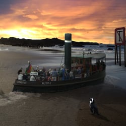 Schiff durch Sand bis zum „Stopschild“