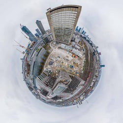 Kugelpanorama/ Little Planet – Baustelle Grand Central, Frankfurt