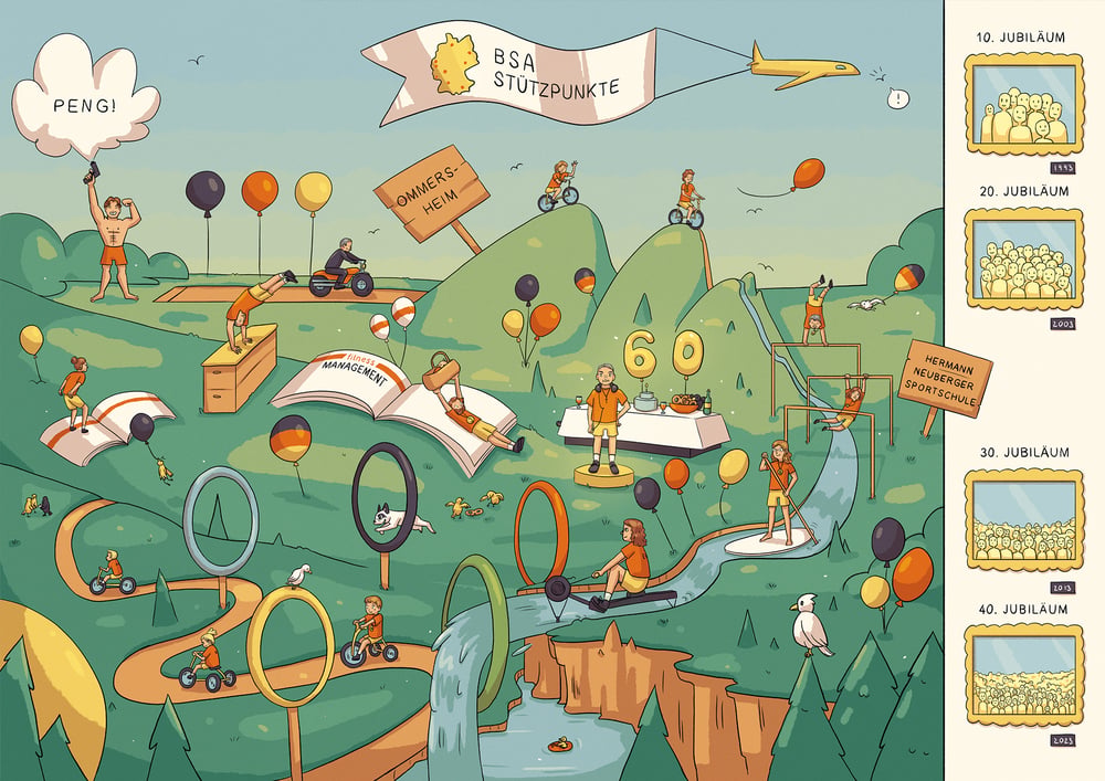 Wimmelbild im Auftrag der BSA-Akademie