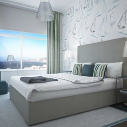 Schlafraum mit Meerblick | Privatsuite | Hilton | Marokko