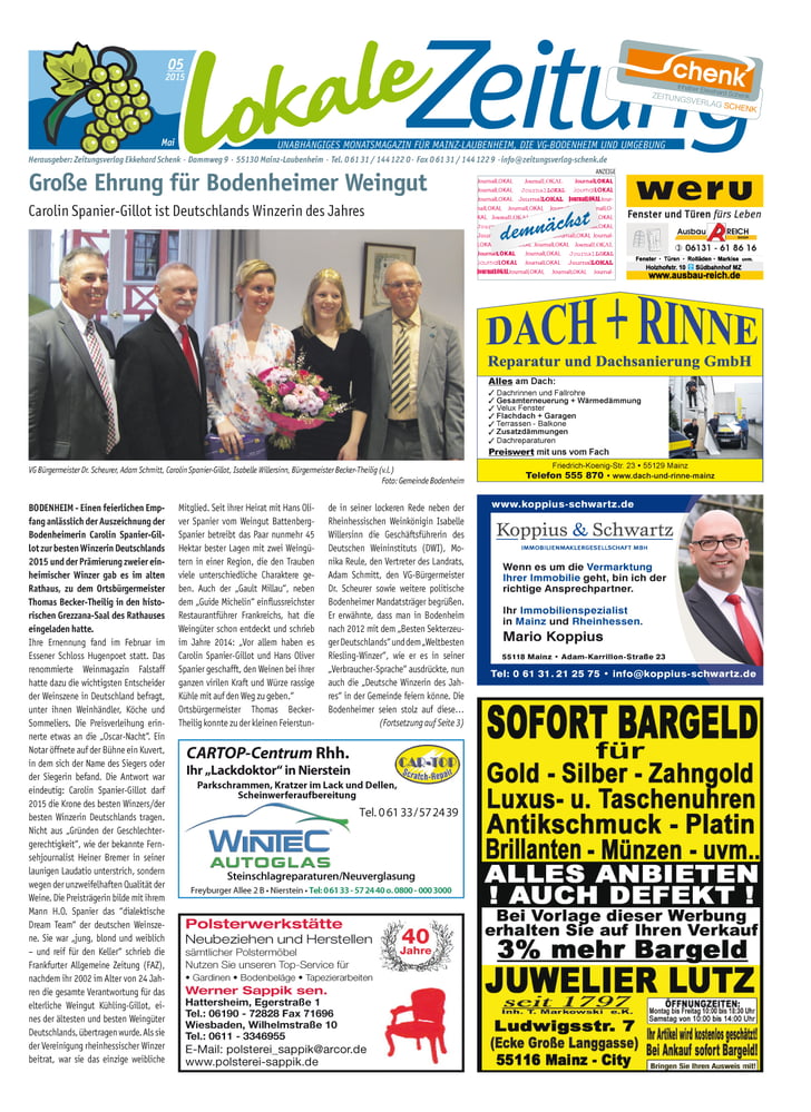 Layout, EBV, Satz, Druckvorstufe einer Zeitung