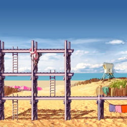Fabryka Gier | Game Art | „Don’t Mess With The Zoran“ | background set | CONEY ISLAND BEACH