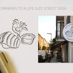 Logodesign und Leuchtreklame für »Unser Café«
