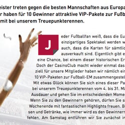 CasinoClub-Artikel für Kundenmagazin (Thema: EM 2016), Text S. 1