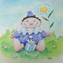 Clown – Motiv für Glückwunschkarte
