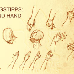 Zeichenunterricht: Anatomie / Kopf und Hand 01