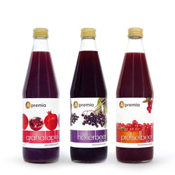 Apremia – Direktsäfte: Holler, Granatapfel, Preselbeere und Aronia