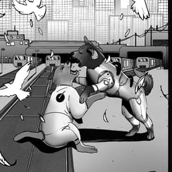 Black and white book illustration 2